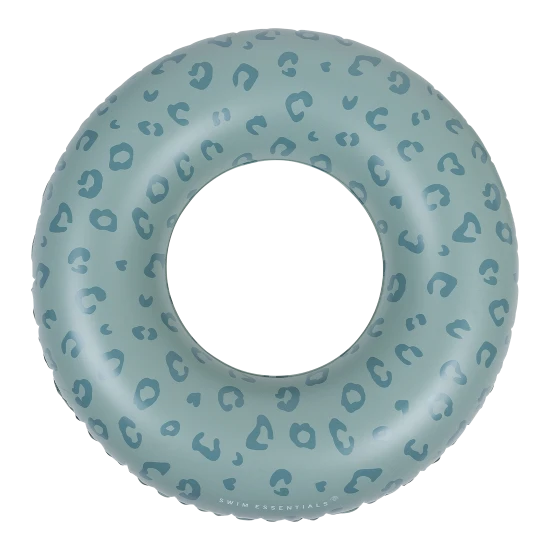 Swim Essentials Green Leopard felfújható kerék - nagy, 90 cm-es leopárd kerék gyerekeknek és felnőtteknek