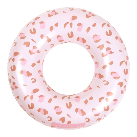 Swim Essentials gyermek felfújható kerék rózsaszín leopárd mintával - átmérő 50 cm
