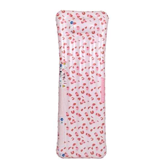 A Swim Essentials klasszikus felfújható medencéje antik rózsaszín színű, luxus leopárdmotívummal remekül fog mutatni a medencében és a tengeren is.