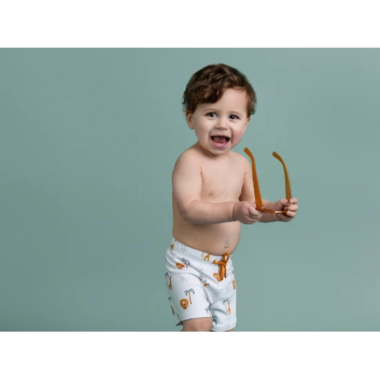 Gyermek fiú fürdőruha Boxerek UPF 50+ Jungle Swim Essentials kiegészítőkkel