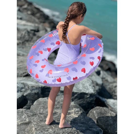 Swim Essentials Hearts felfújható kerék - nagy, 90 cm-es szívkerék gyerekeknek és felnőtteknek