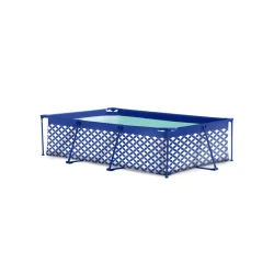 Elegance Luxe Dark Blue White Tiles vázas medence 260x160x65 cm