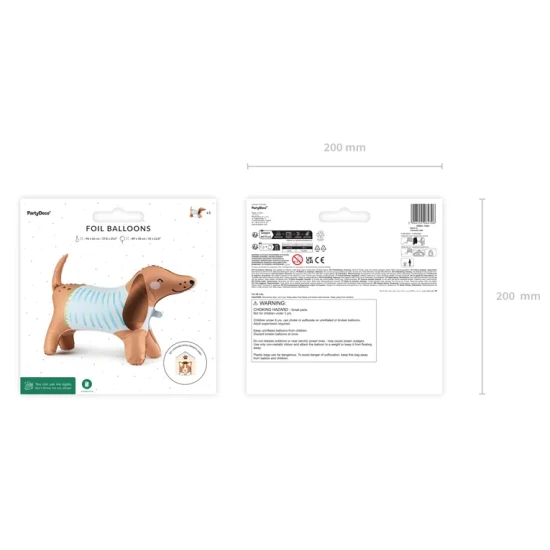 Tacskó fóliás lufi gyerekbuli díszeként