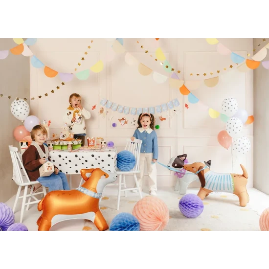 Bulldog fólia lufi gyerekbuli díszeként