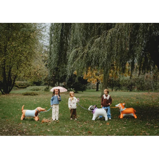 Bulldog fólia lufi gyerekbuli díszeként