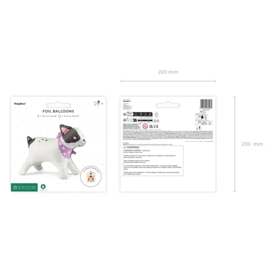 Bulldog fólia lufi gyerekbuli díszeként