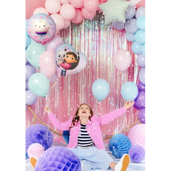 Party Deco Balloon Gabby's Dollhouse 35 cm Születésnapi díszek Gabby babaházával, amelyek csillogóak