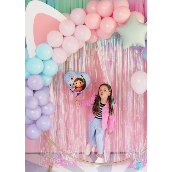 Party Deco Balloon Gabby's Dollhouse 35 cm Születésnapi díszek Gabby babaházával, amelyek csillogóak