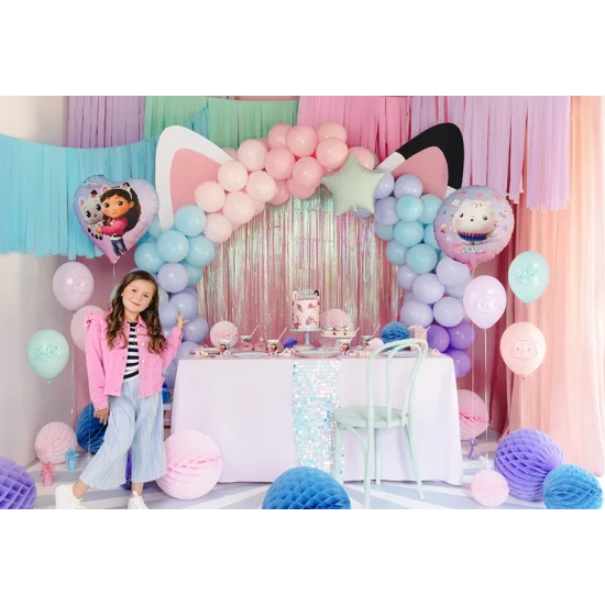 Party Deco Balloon Gabby's Dollhouse 35 cm Születésnapi díszek Gabby babaházával, amelyek csillogóak