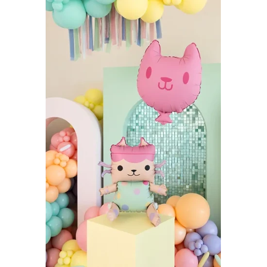 Aranyos dekoráció Balloon Baby Cat bulikra és ünnepekre
