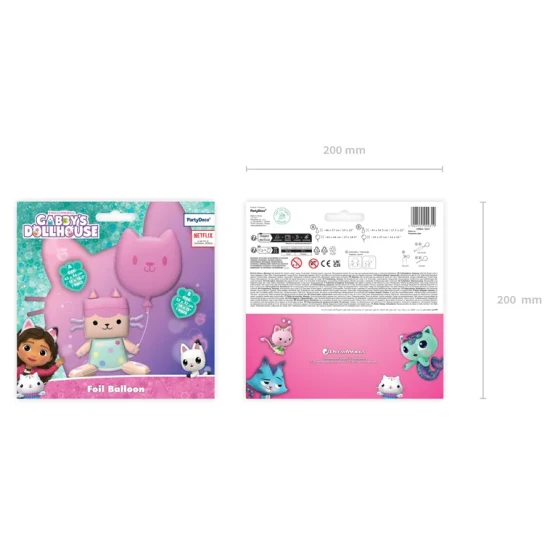 Aranyos dekoráció Balloon Baby Cat bulikra és ünnepekre