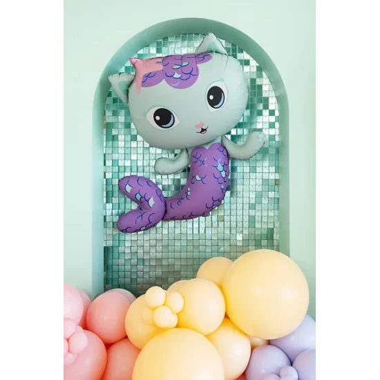 Születésnapi díszek Gabby babaházával, amelyek csillogóak