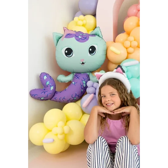 Születésnapi díszek Gabby babaházával, amelyek csillogóak