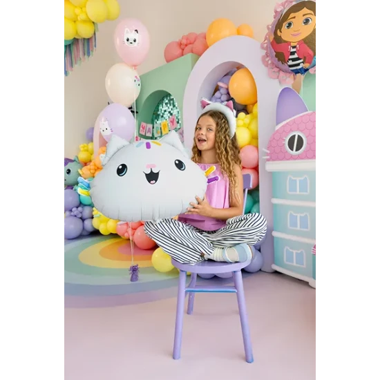 Aranyos dekoráció Balloon Cat bulikra és ünnepekre