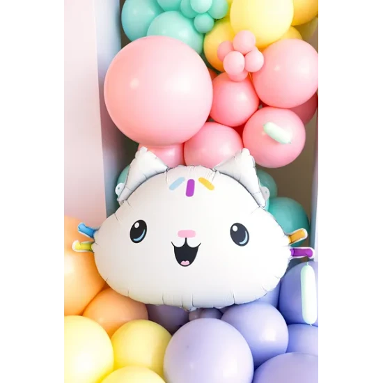 Aranyos dekoráció Balloon Cat bulikra és ünnepekre