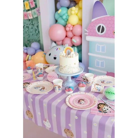 Party Deco Cups Gabby's Dollhouse Rainbow 6 db Születésnapi díszek Gabby babaházával, amelyek csillogóak