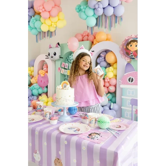 Party Deco Cups Gabby's Dollhouse Rainbow 6 db Születésnapi díszek Gabby babaházával, amelyek csillogóak