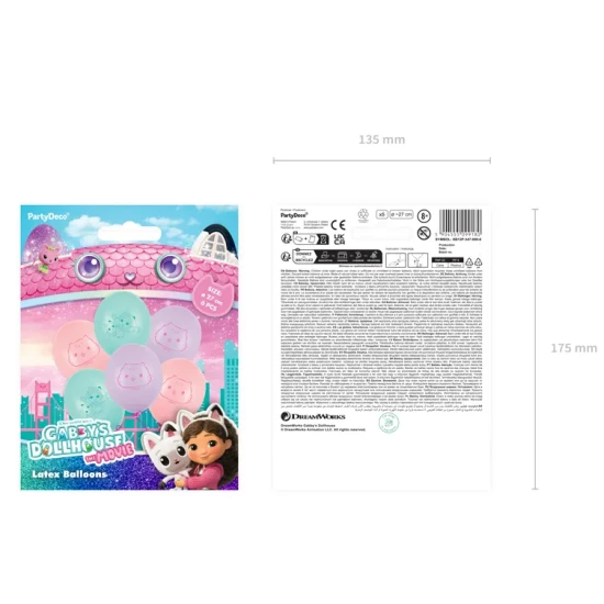 Születésnapi díszek Gabby babaházával, amelyek csillogóak