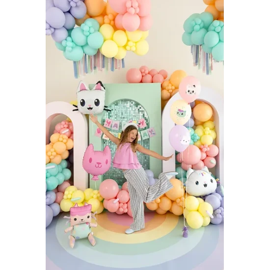 Születésnapi díszek Gabby babaházával, amelyek csillogóak