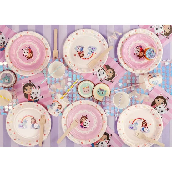 Gabby's Dollhouse papírtányérok színes motívummal