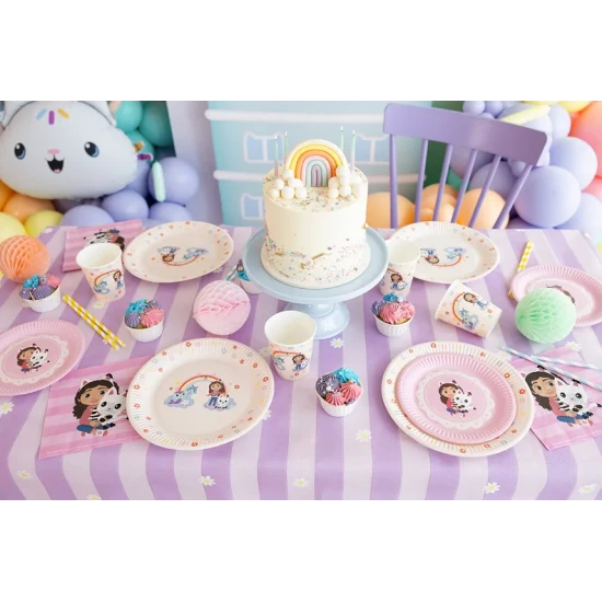 Gabby's Dollhouse papírtányérok színes motívummal