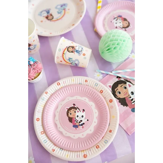 Gabby's Dollhouse papírtányérok színes motívummal