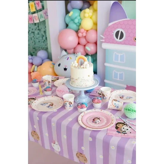 Gabby's Dollhouse papírtányérok színes motívummal