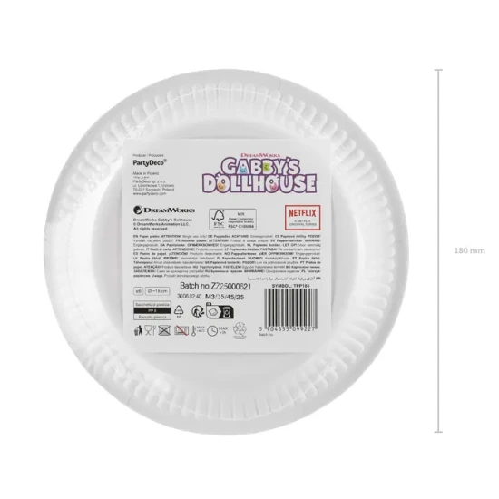 Gabby's Dollhouse papírtányérok színes motívummal