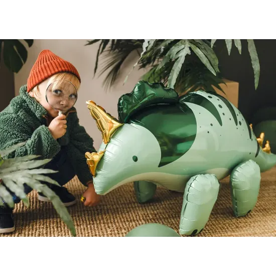Tetszetős kialakítású, dinoszaurusz motívumú léggömb, amely minden gyermek figyelmét felkelti.