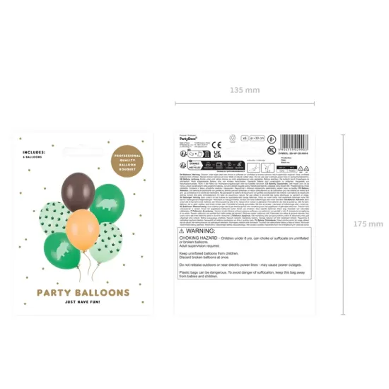 Tetszetős kialakítású lufi dinoszaurusz motívummal, mely minden gyermek figyelmét felkelti.