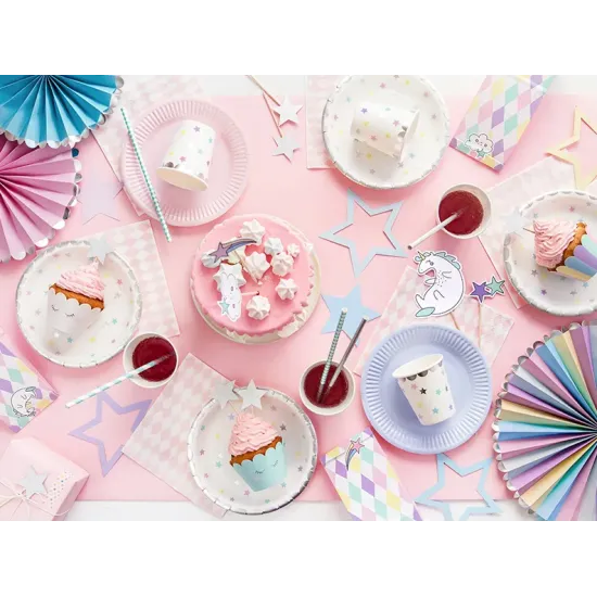 Egy 6 db-os, lágy pasztell árnyalatú cupcake-szett minden gyerekpartit felpezsdít.