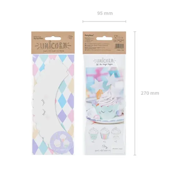 Egy 6 db-os, lágy pasztell árnyalatú cupcake-szett minden gyerekpartit felpezsdít.