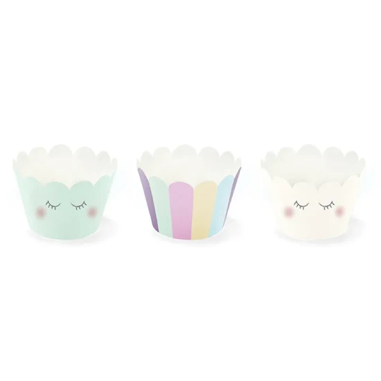 Egy 6 db-os, lágy pasztell árnyalatú cupcake-szett minden gyerekpartit felpezsdít.