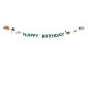 Egy gyönyörű füzér Happy Birthday felirattal és különféle rajzfilm dinoszauruszok. 