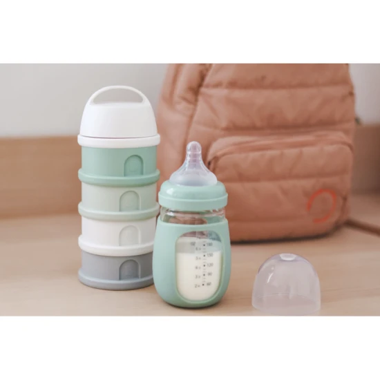 Tejpor- / uzsonnatartó doboz szett Cotton White / Sage Green Tejpor- / uzsonnatartó doboz szett Cotton White / Sage Green – Béaba