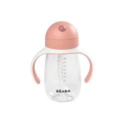 Pohár szívószállal 300ml Old Pink