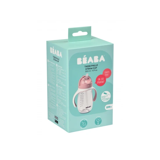 Pohár szívószállal 300ml Old Pink Pohár szívószállal 300ml Old Pink – Béaba