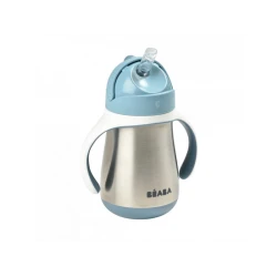 Hőszigetelt rozsdamentes pohár szívószállal 250ml Blue