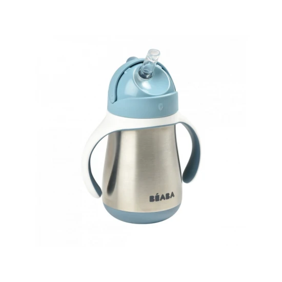 Hőszigetelt rozsdamentes pohár szívószállal 250ml Blue – Béaba