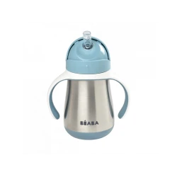Hőszigetelt rozsdamentes pohár szívószállal 250ml Blue Hőszigetelt rozsdamentes pohár szívószállal 250ml Blue
