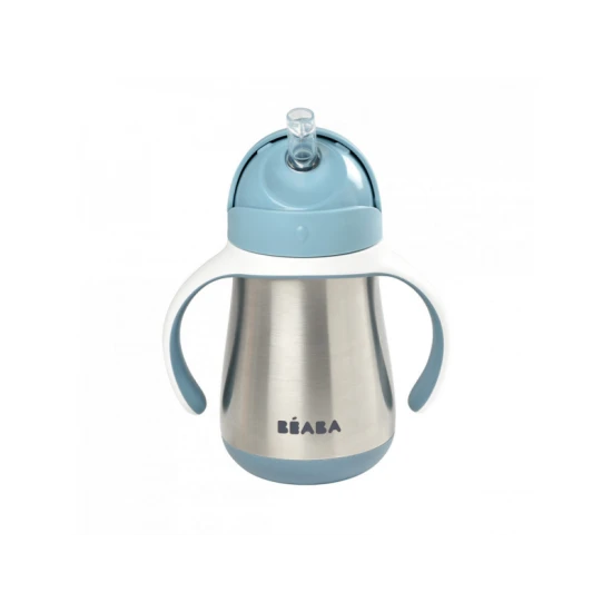 Hőszigetelt rozsdamentes pohár szívószállal 250ml Blue – Béaba