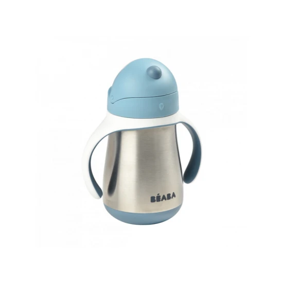 Hőszigetelt rozsdamentes pohár szívószállal 250ml Blue – Béaba