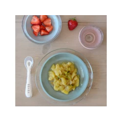 Üveg étkészlet tapadókorongokkal Eucalyptus Üveg étkészlet tapadókorongokkal Eucalyptus