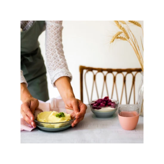 Üveg étkészlet tapadókorongokkal Eucalyptus Üveg étkészlet tapadókorongokkal Eucalyptus – Béaba
