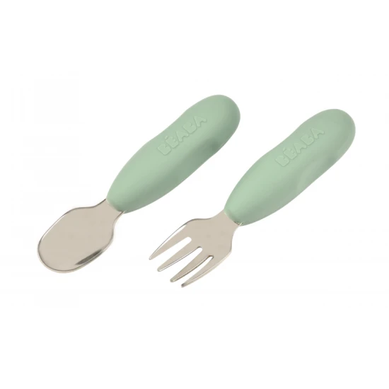 Első gyakorló evőeszköz 2 részes Sage Green – Béaba