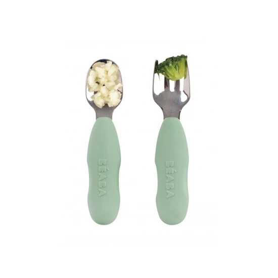 Első gyakorló evőeszköz 2 részes Sage Green – Béaba