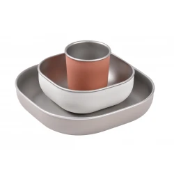 Rozsdamentes étkészlet 3 részes Terracotta
