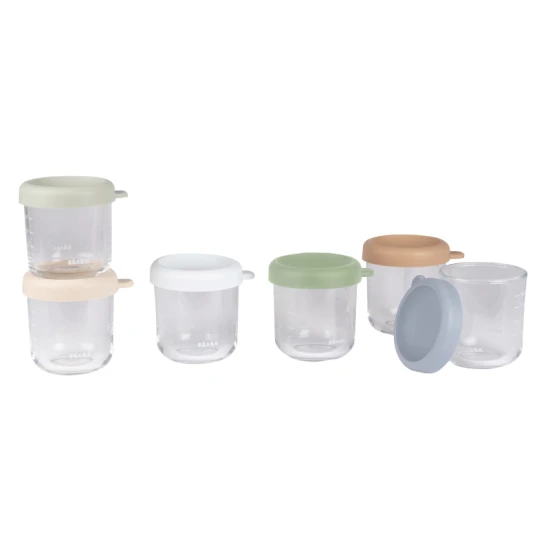 Üveg ételtárolók 6x 250 ml Natural Beaba Üveg ételtárolók 6x 250 ml Natural