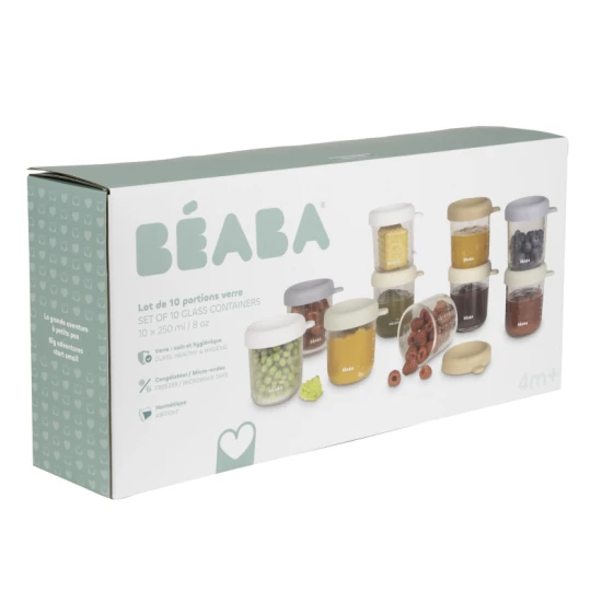 Beaba Üveg ételtárolók 10x 250 ml Natural