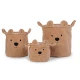 Childhome Teddy Beige 3 ks – 3 db plüss Teddy tárolókosár szett
